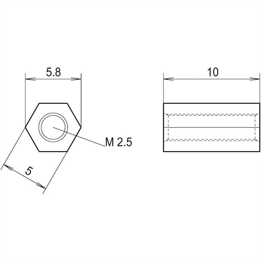 SCHROFF Abstandhalter zur Montage der PMC Mezzanine-Karten - ABSTANDHALTER GEW.B M2,5X10