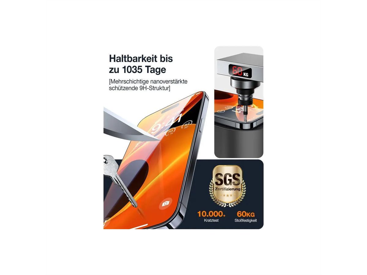 Torras Verre tempé protection d'écran, Diamond, iPhone 15, transparent