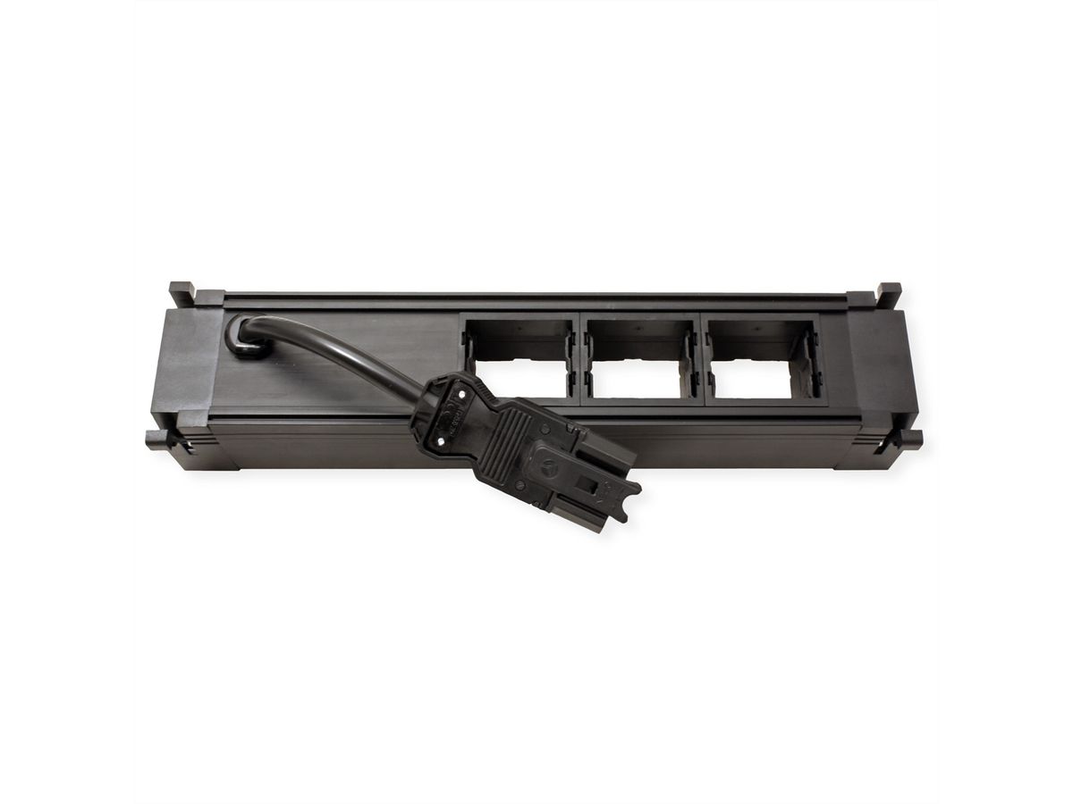 BACHMANN POWER FRAME Medium 1x contact de protection 3x ABD, plastique, Chargeur USB 22W 1xABD 0,2m GST18 INOX