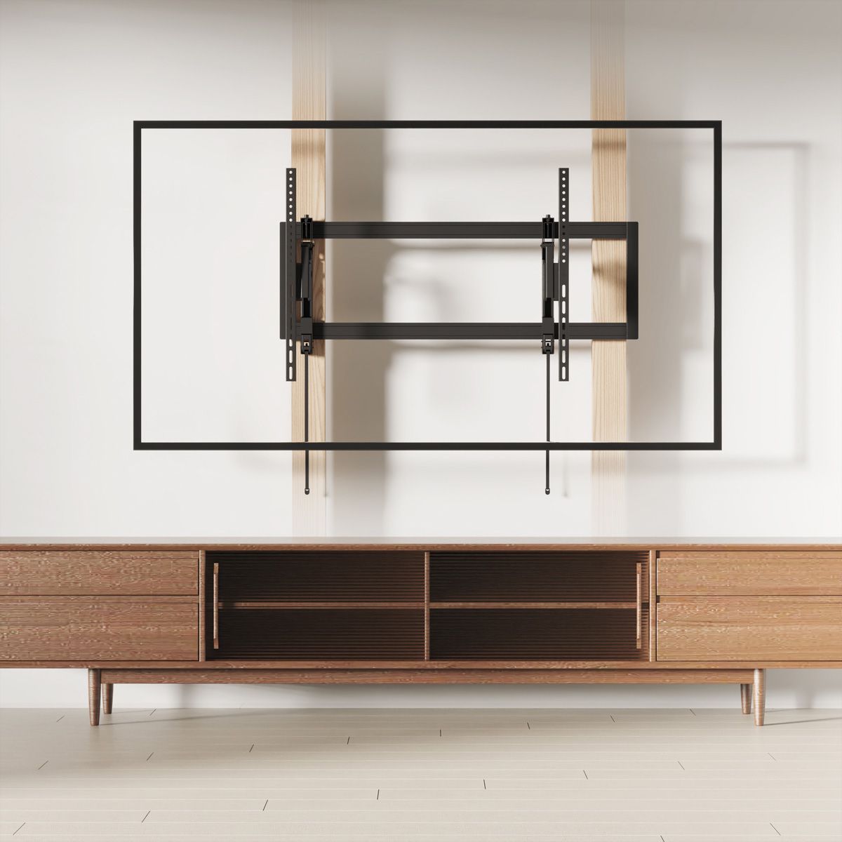 VALUE  Support mural TV, très résistant, télescopique, inclinable, fixe, <80 kg, <266,7cm (105"), 1000 x 600