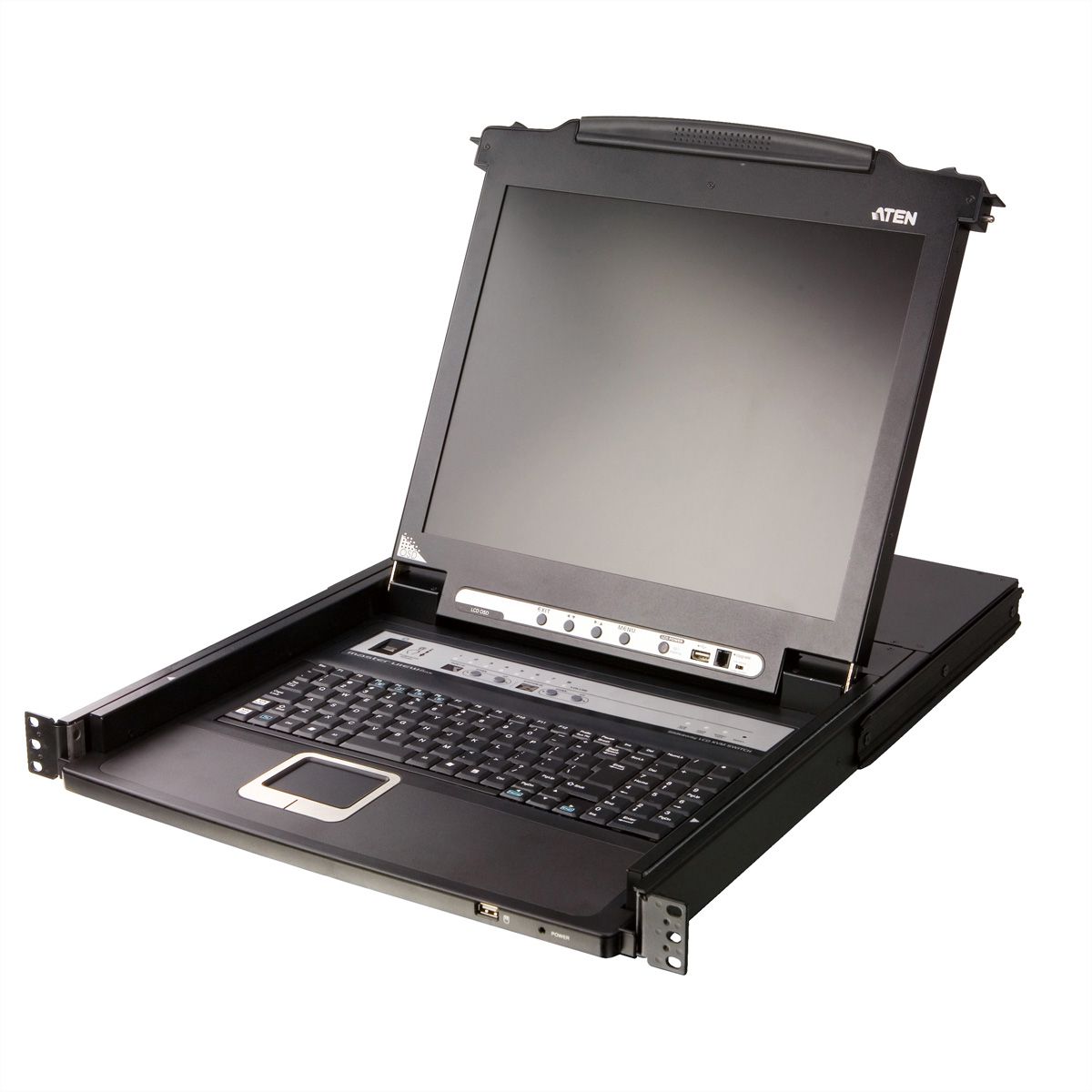 ATEN CL5708MW 43cm wide LCD KVM Switch, USB-PS/2,VGA, 8 Port, FR-Layout