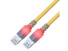 EasyLan DualBoot LED Patchkabel RJ45 S/FTP Kat.6 (Class E), mit saCon Stecker, LSOH, gelb, 0,5 m