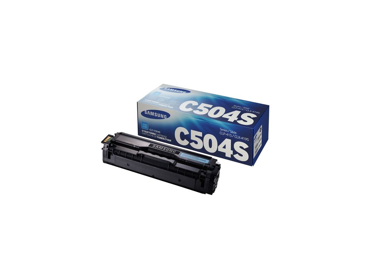 HP/Samsung CLT-C504S, Toner cyan, 1.800 pages pour CLP-415N / CLP-415NW / CLX-4195N / CLX-4195FN/ CLX-4195FW / Xpress C1810W / Xpress C1860FW