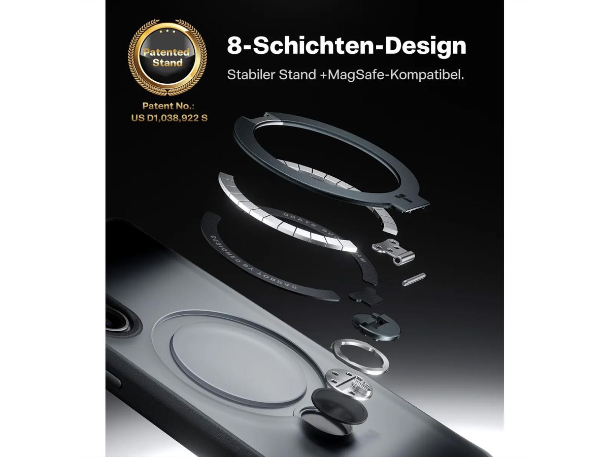 Torras Ostand 360° Spin Schutzhülle, Galaxy S26 Plus, schwarz