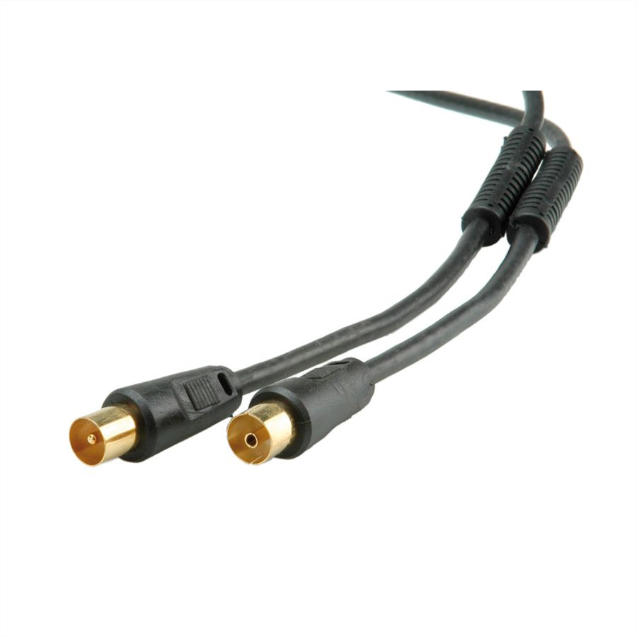 Antennenkabel >100dB, ST/BU mit Ferrite, schwarz, 2,0m