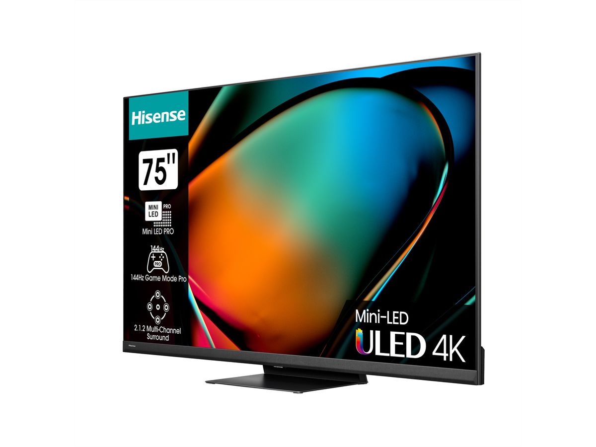 Hisense TV 75U8KQ, 75", ULED 4K, Mini LED, 1500 Nit, 144 Hz