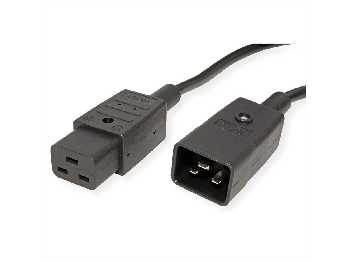 BACHMANN Netzkabel IEC320/C19-C20 16A/250V Kaltgeräteanschluss, unverpackt, schwarz, 2 m