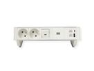 BACHMANN DESK2 ALU WHITE 2xUTE 1xUSB A/C 22W 1xSchalter 0,2m