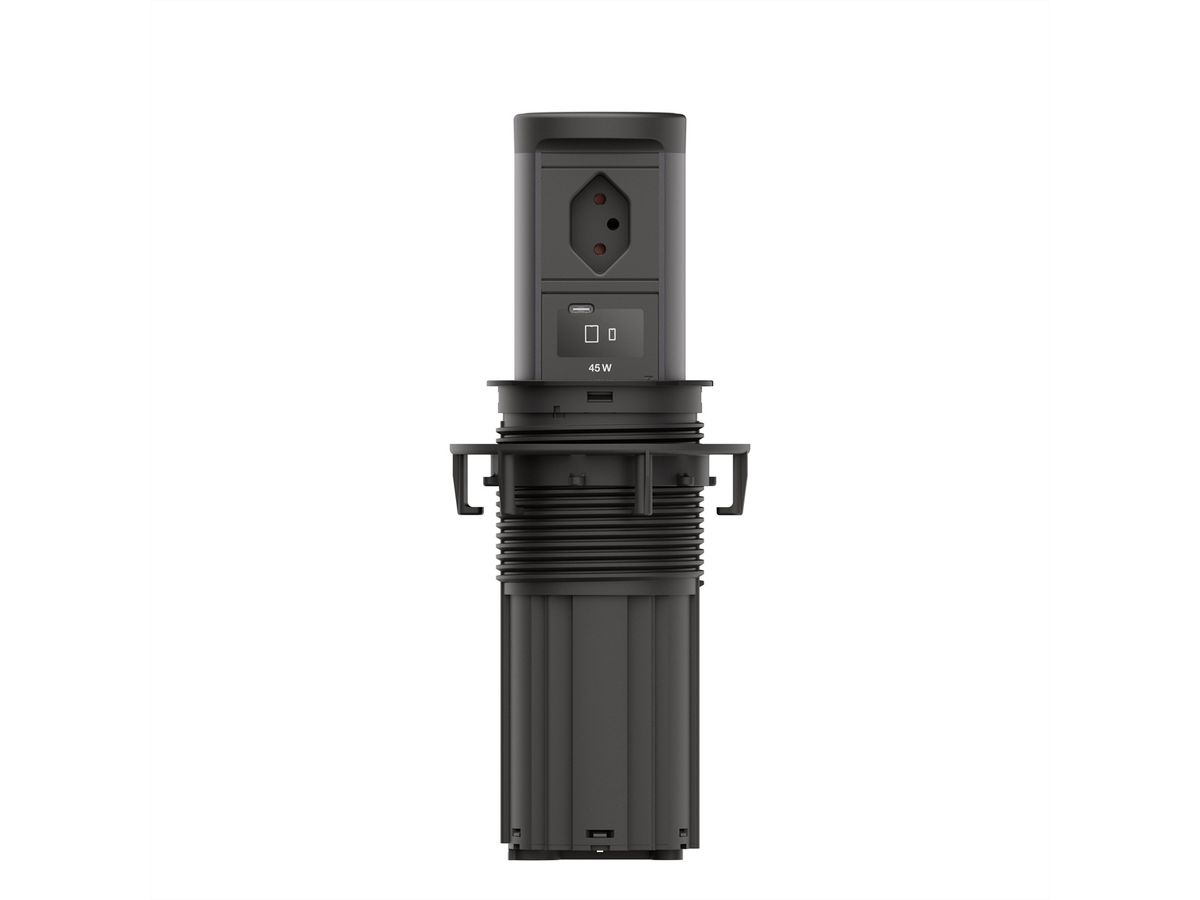 BACHMANN ELEVATOR2 1xCH T13, 1xUSB C Wireless Charger RAL9005 2,0m AE