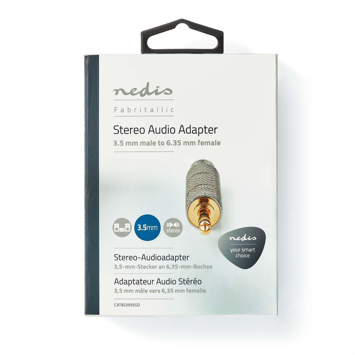 Nedis Adaptateur audio stéréo 3.5mm M à 6.35mm F