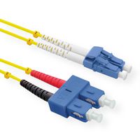 ROLINE LWL-Kabel Duplex, Single Mode 9/125µm OS2, LC/SC, LSOH, gelb, 0,5 m