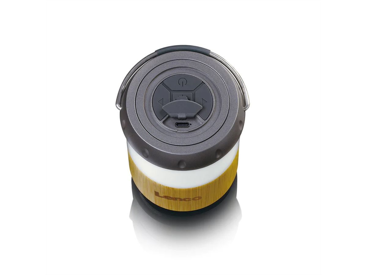 Lenco Bambus Lampe BTL-030BA, mit eingebauter Bluetooth Lautsprecher