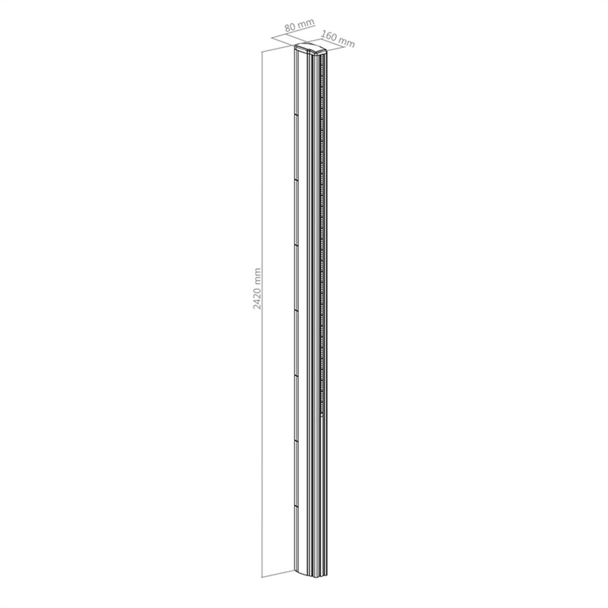 Hagor Aluminium Colonne CPS - Alu pillar 2400mm, noir