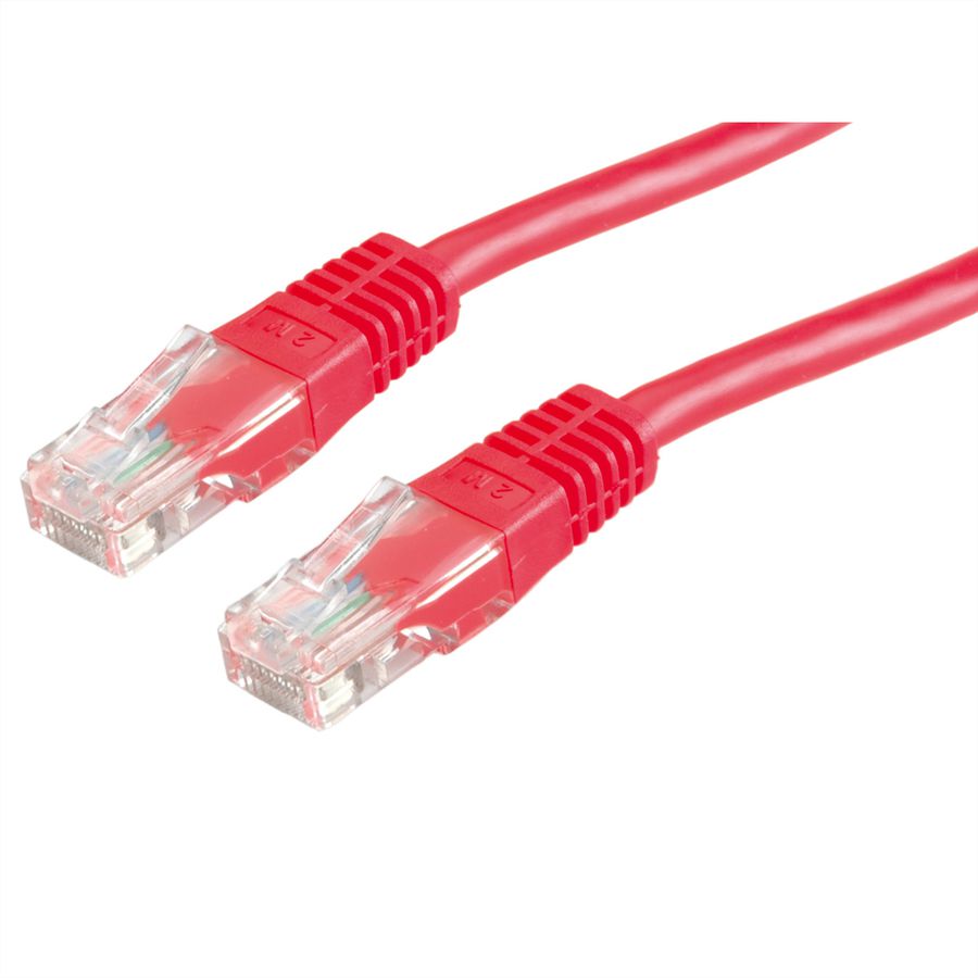 Cordon VALUE Cat.6 (Classe E) UTP confectionné, rouge, 2 m