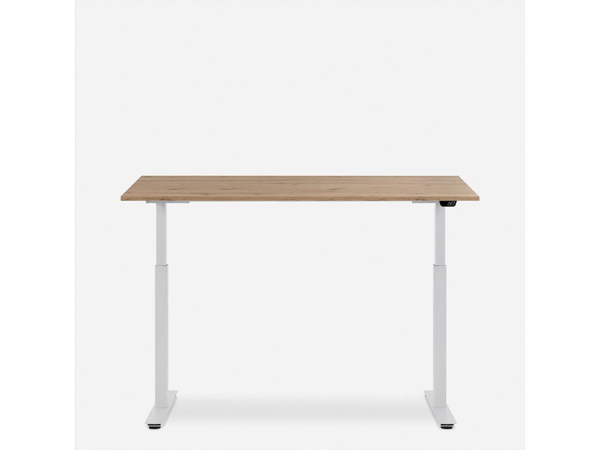 WRK21 Schreibtisch Smart 140 x 80 cm, Höhenverstellbar, Kendal Eiche / Weiss