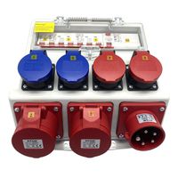 Distributeur électrique 16 A IP44/IP55 + entrée FI , 1x CEE16/5 Output: 2xCEE16/5 2xT23 2xT25 , gris