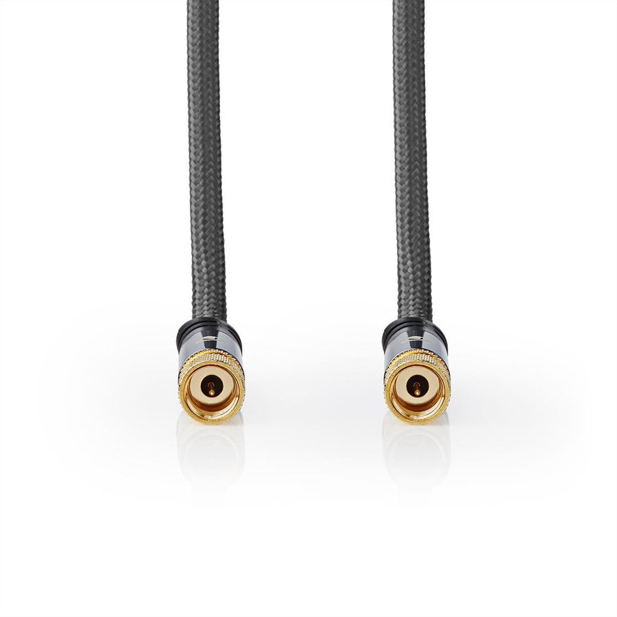 Nedis Câble d'antenne et de satellite M/M, gris, 5 m