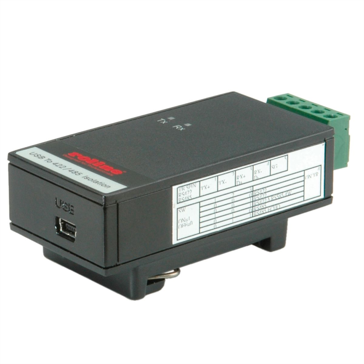ROLINE USB 2.0 nach RS422/485 Adapter für DIN Hutschiene - SECOMP AG