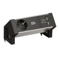 BACHMANN DESK2 ALU BLACK 1x contact de protection 1x USB-Charger GST18