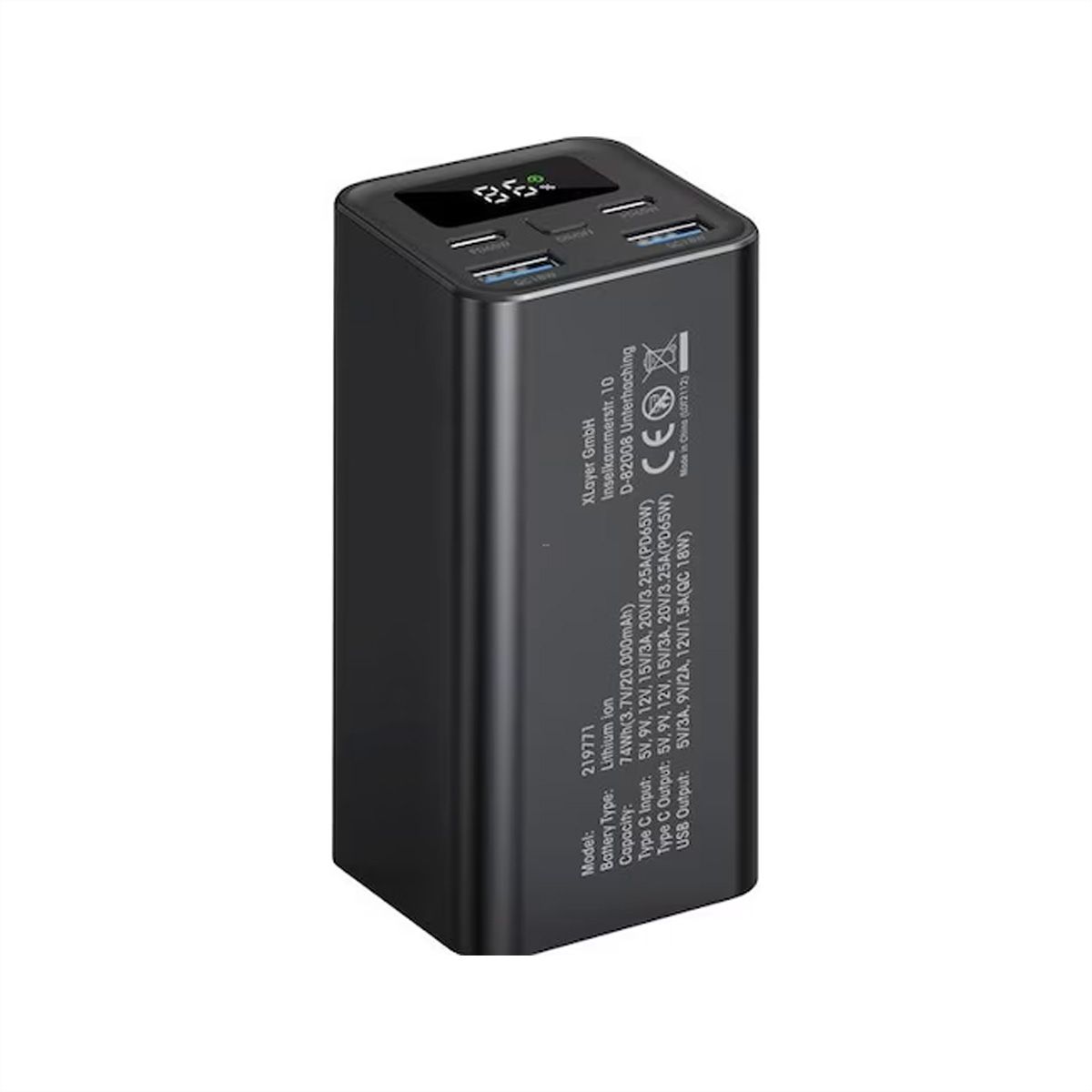 Xlayer Power Bar 20'000 mhA, 9, 12, 15 und 20 Volt, max 65W