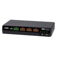 ATEN CS1184DPH4C 4-Port USB 5K DP/HDMI, Single Display Universal Secure KVM Switch mit Cardreader