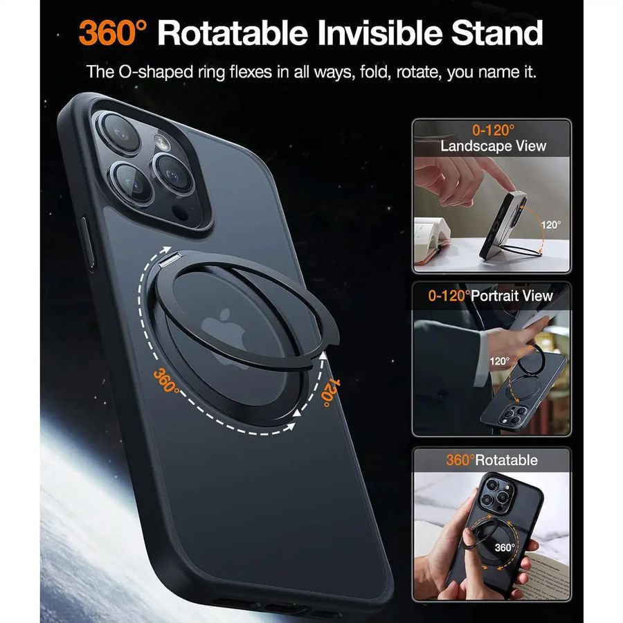 Torras UPRO Ostand Pro Case, iPhone 14 Pro, MagSafe, noir