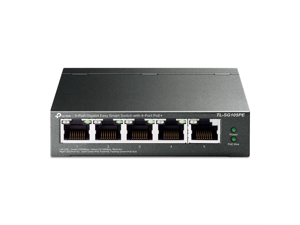 TP-Link TL-SG105PE Omada PoE Switch , 4x Gigabit PoE+, 1x Non-PoE