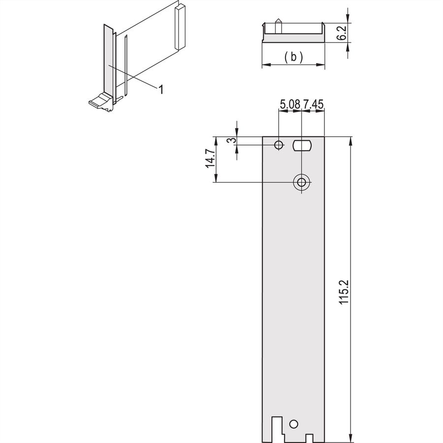SCHROFF Frontplatte für 3-HE-Rear-I/O - RUECKPROFIL I/O 3HE 8TE