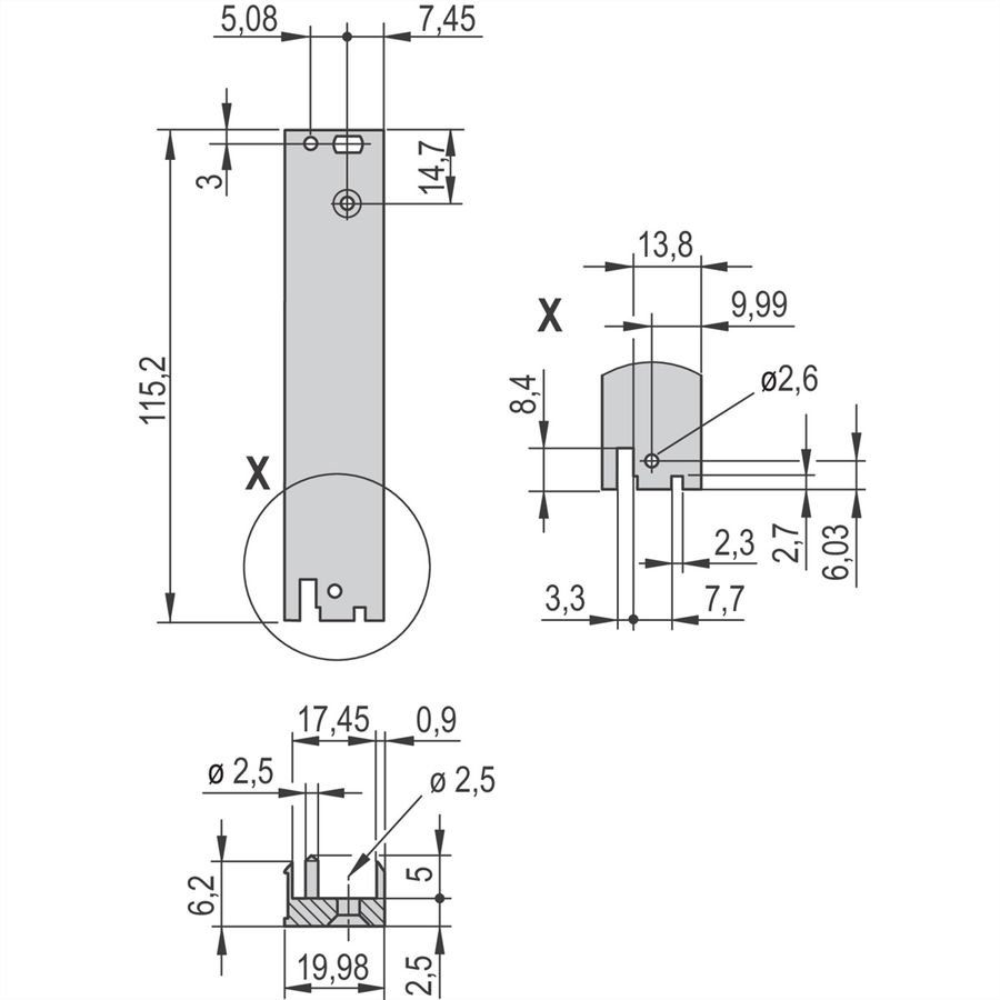 SCHROFF Steckbaugruppen mit IEL-Ein-/Aushebegriff für CompactPCI-/VME64x-Anwendungen - STECKBAUG REAR I/O 3HE 4TE