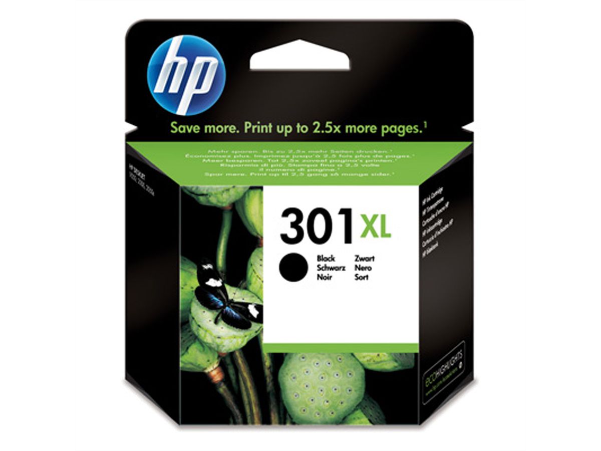 HP CH563EE, Nr. 301XL, Cartouche noire, 8ml, 480 p.