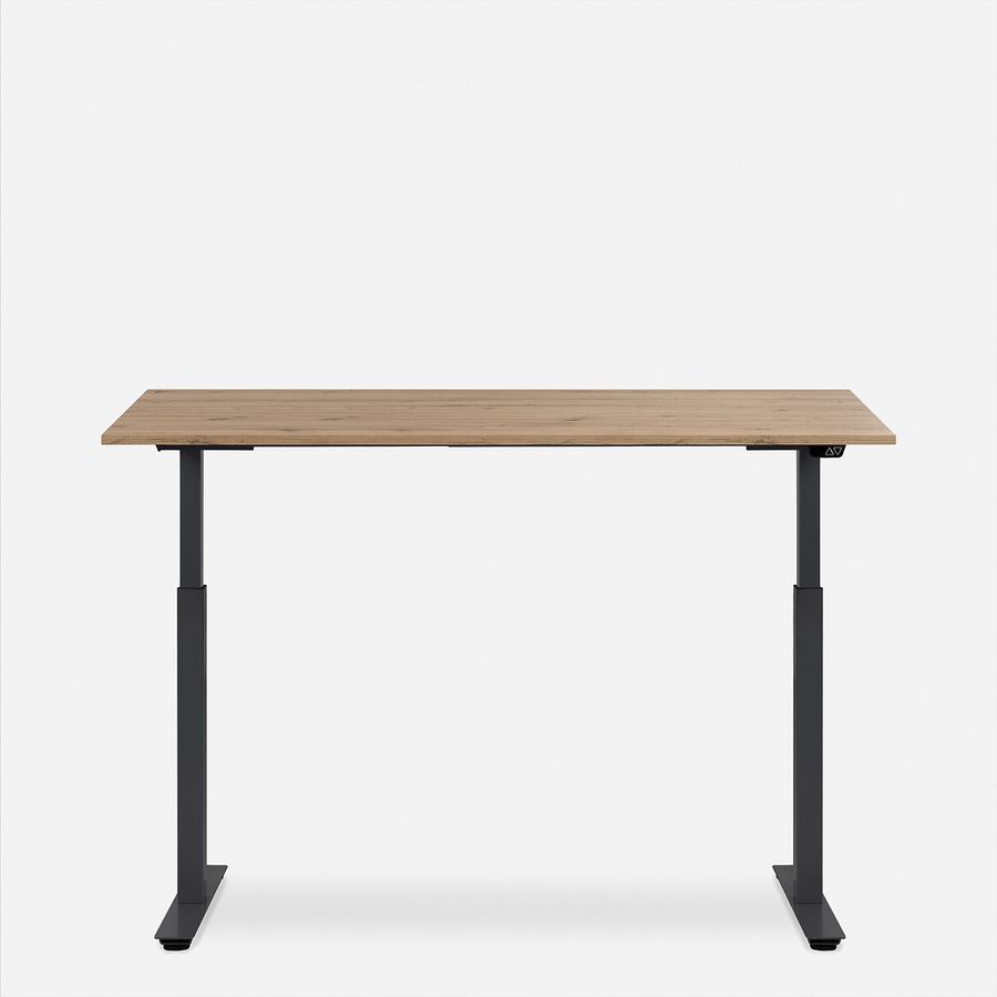 WRK21 Schreibtisch Smart 120 x 80 cm, Höhenverstellbar, Kendal Eiche / Schwarz