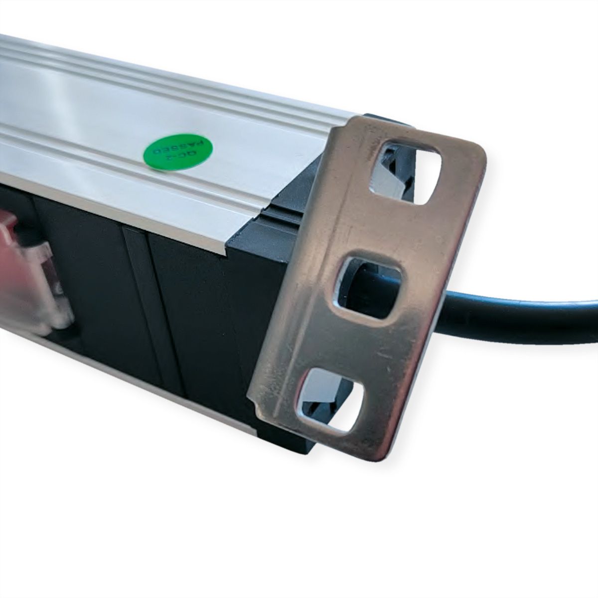 VALUE 19-Zoll-Steckdosenleiste 7fach mit Überlastschutz, 1 HE, Schutzkontakt-Stecker, 2,8 m