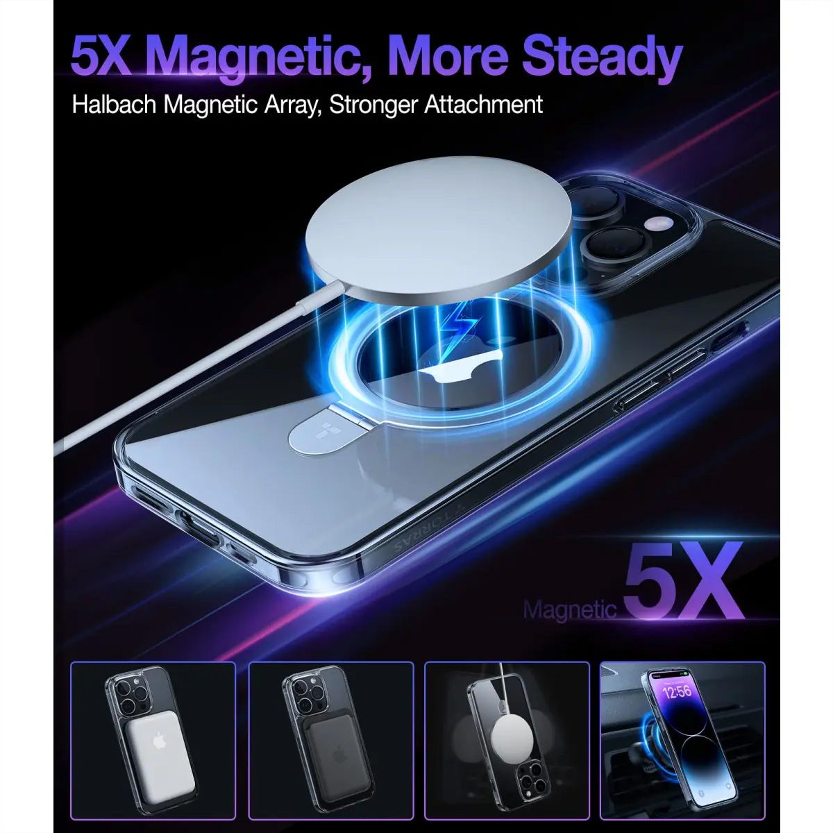 Torras UPRO Ostand Case, iPhone 14 Pro, MagSafe, transparent