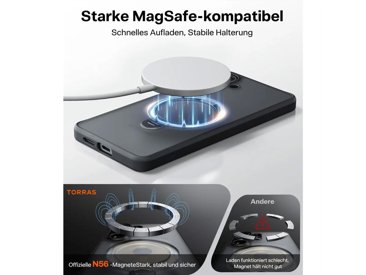 Torras Ostand 360° Spin Schutzhülle, Galaxy S26 Plus, schwarz