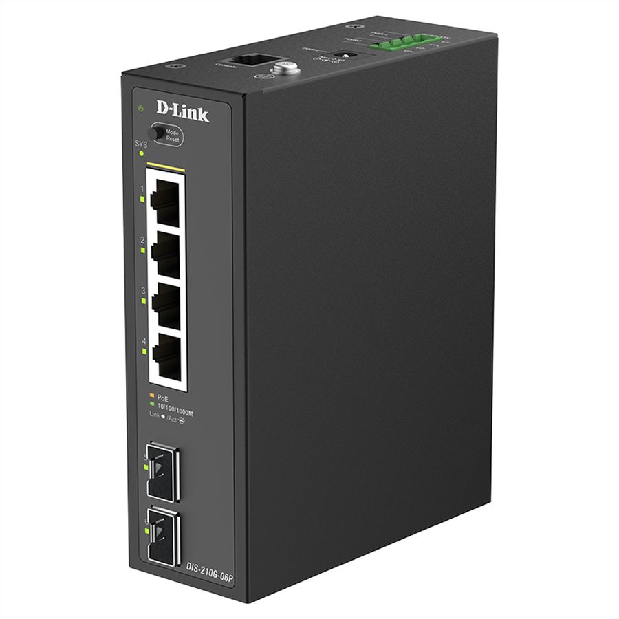 D-Link DIS-210G-06P Switch 6 ports, Smart Managed Gigabit PoE industriel