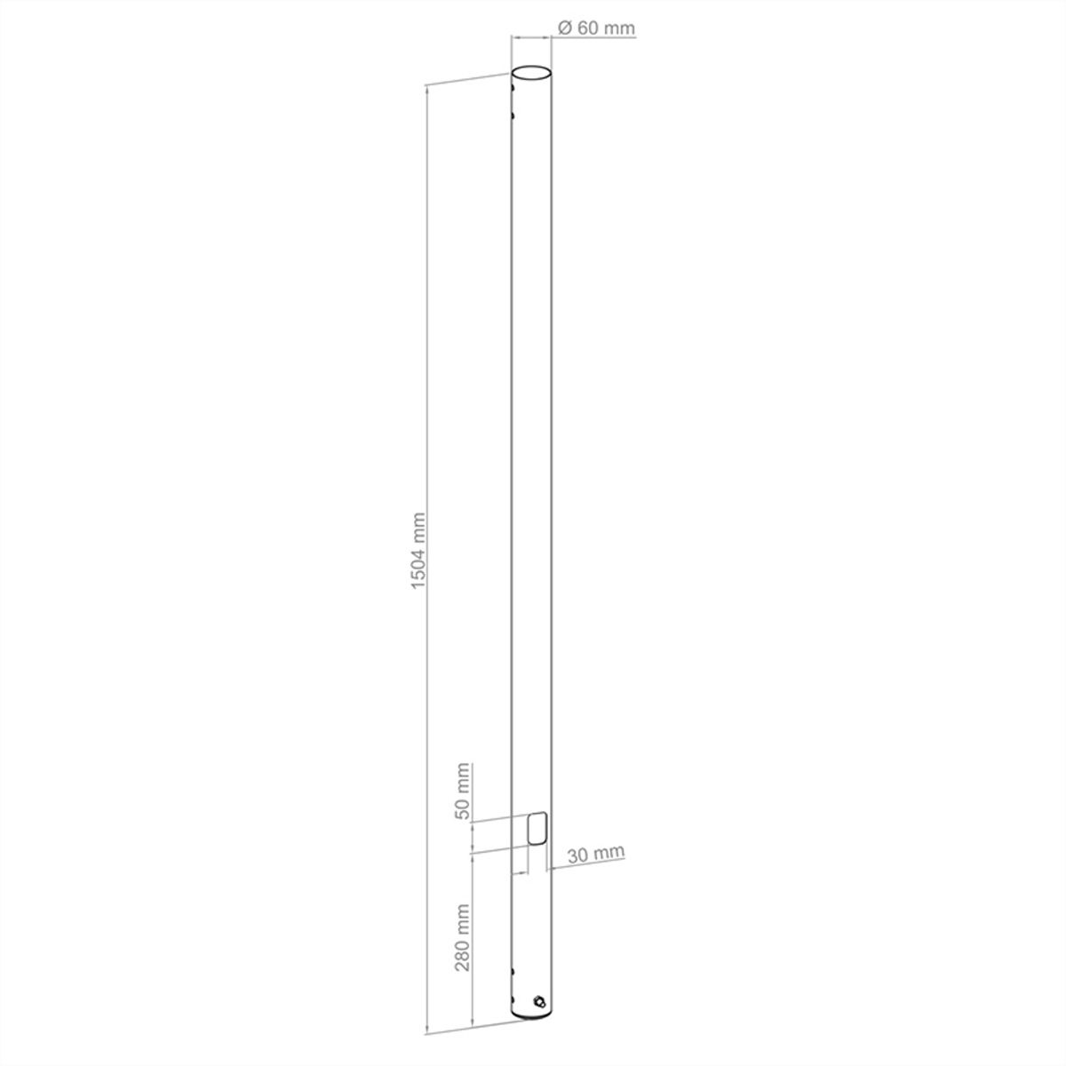 Hagor tube droit CPS - tige 1500mm Ø 60mm, noir