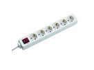 BACHMANN SELLY Bâti de prises 6x contact de protection, interrupteur, blanc, 1,5 m