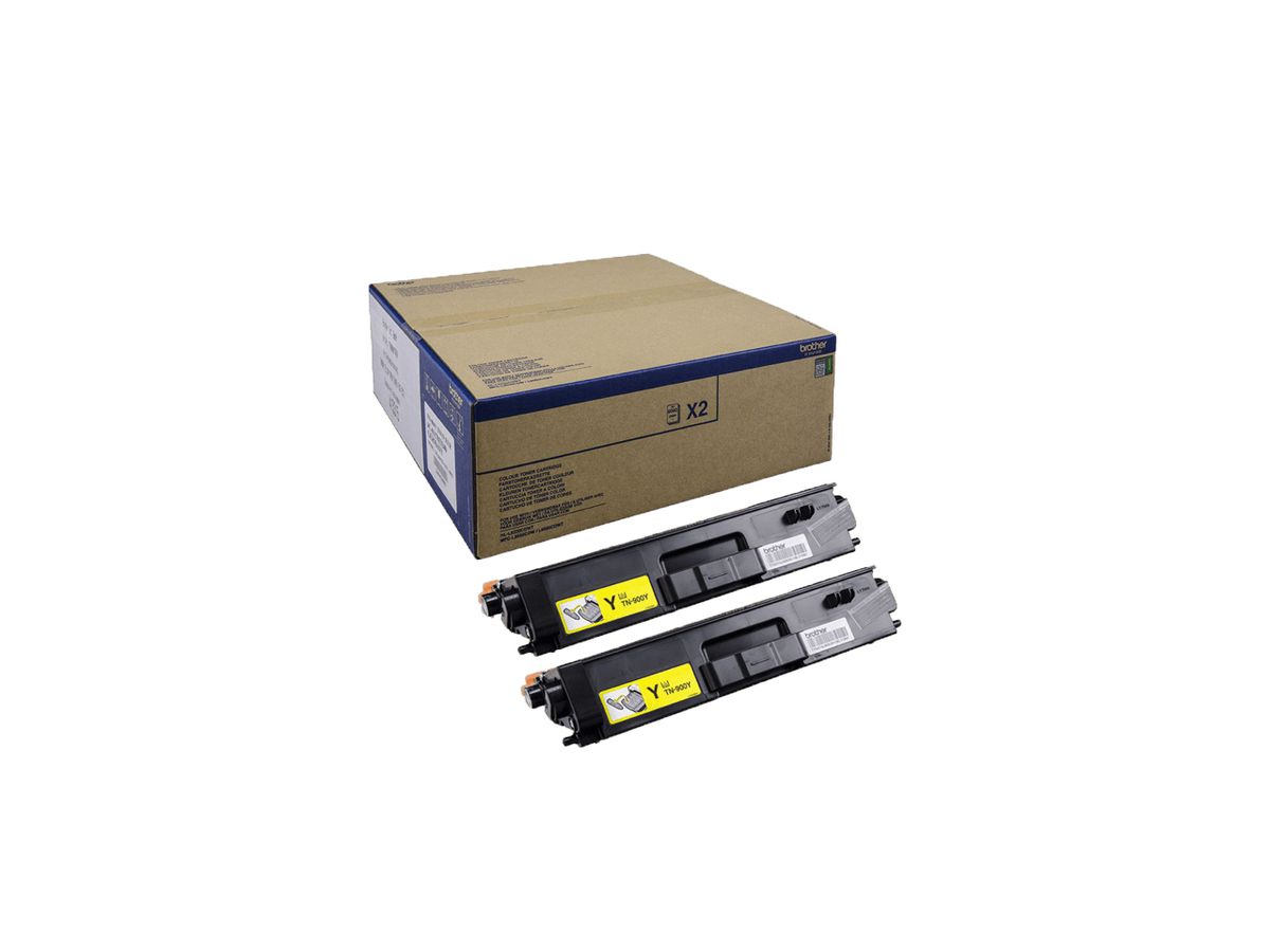 Brother TN-900YTWIN Cartouche de toner 2 pièce(s) Original Jaune