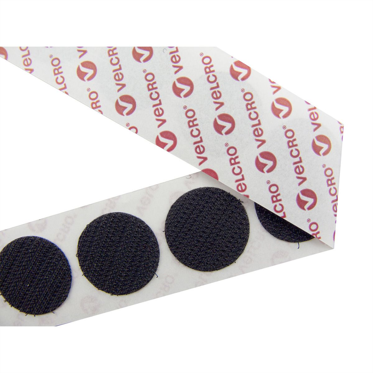VELCRO® Boutons ronds 19mm x 125 blancs, crochets autocollants