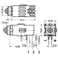 SCHROFF DEL unique Ø 5 mm, type long, plan de montage 1, vert, courant faible