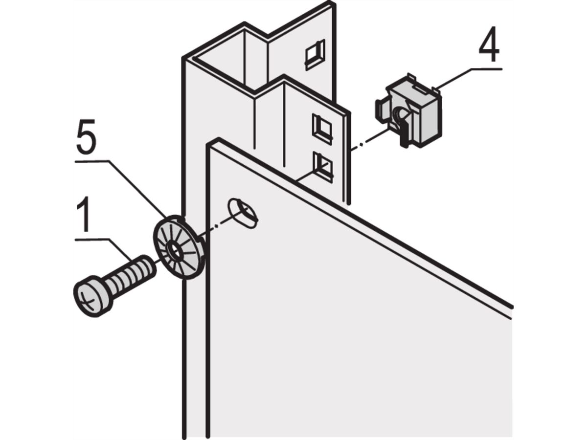 SCHROFF 19"-Befestigungssatz (Schraube, Scheibe, Mutter) - MONTAGESET 19"KOMPONENTEN 4X