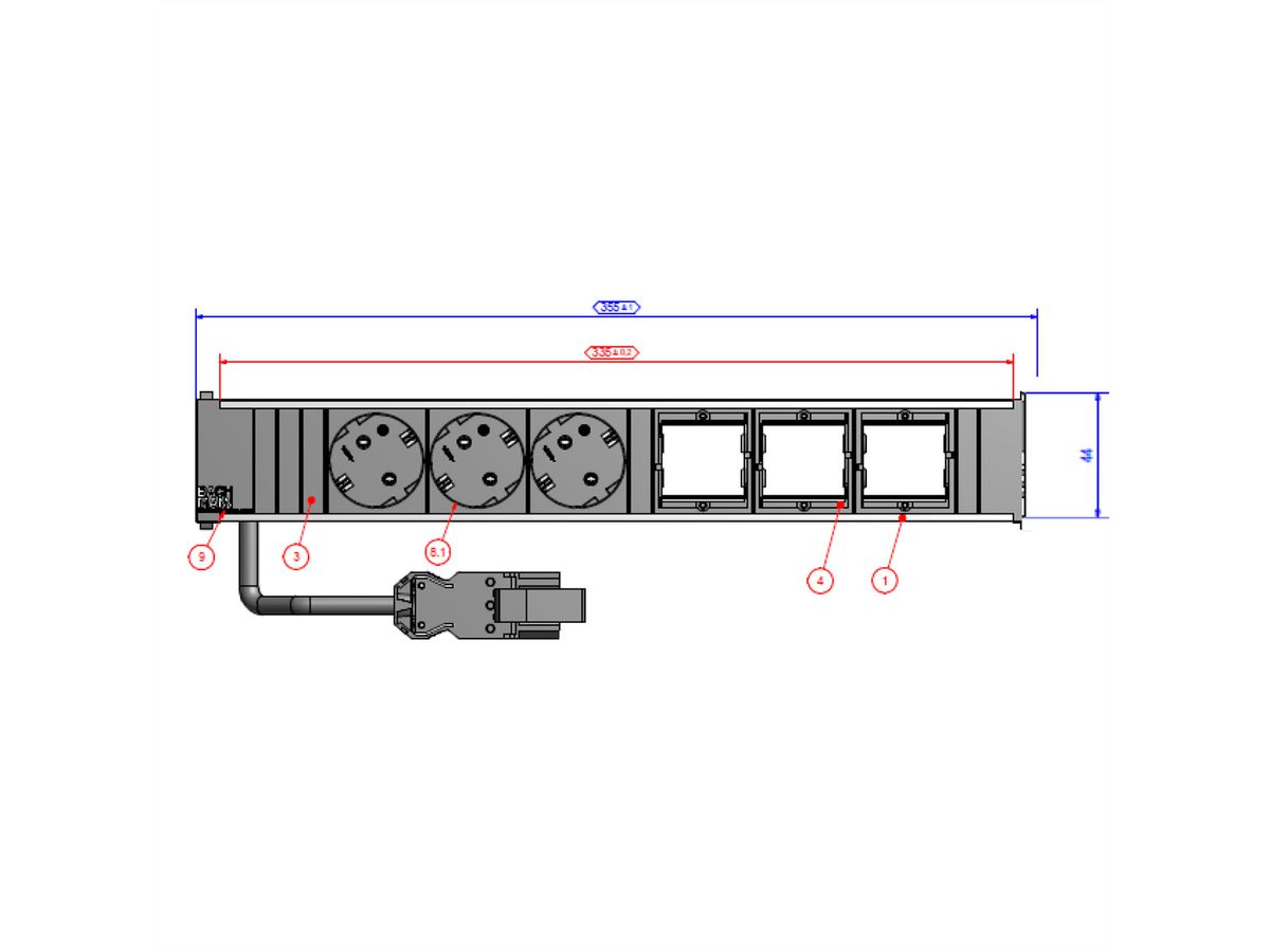 BACHMANN CONI Large 3x contact de protection 3x ABD