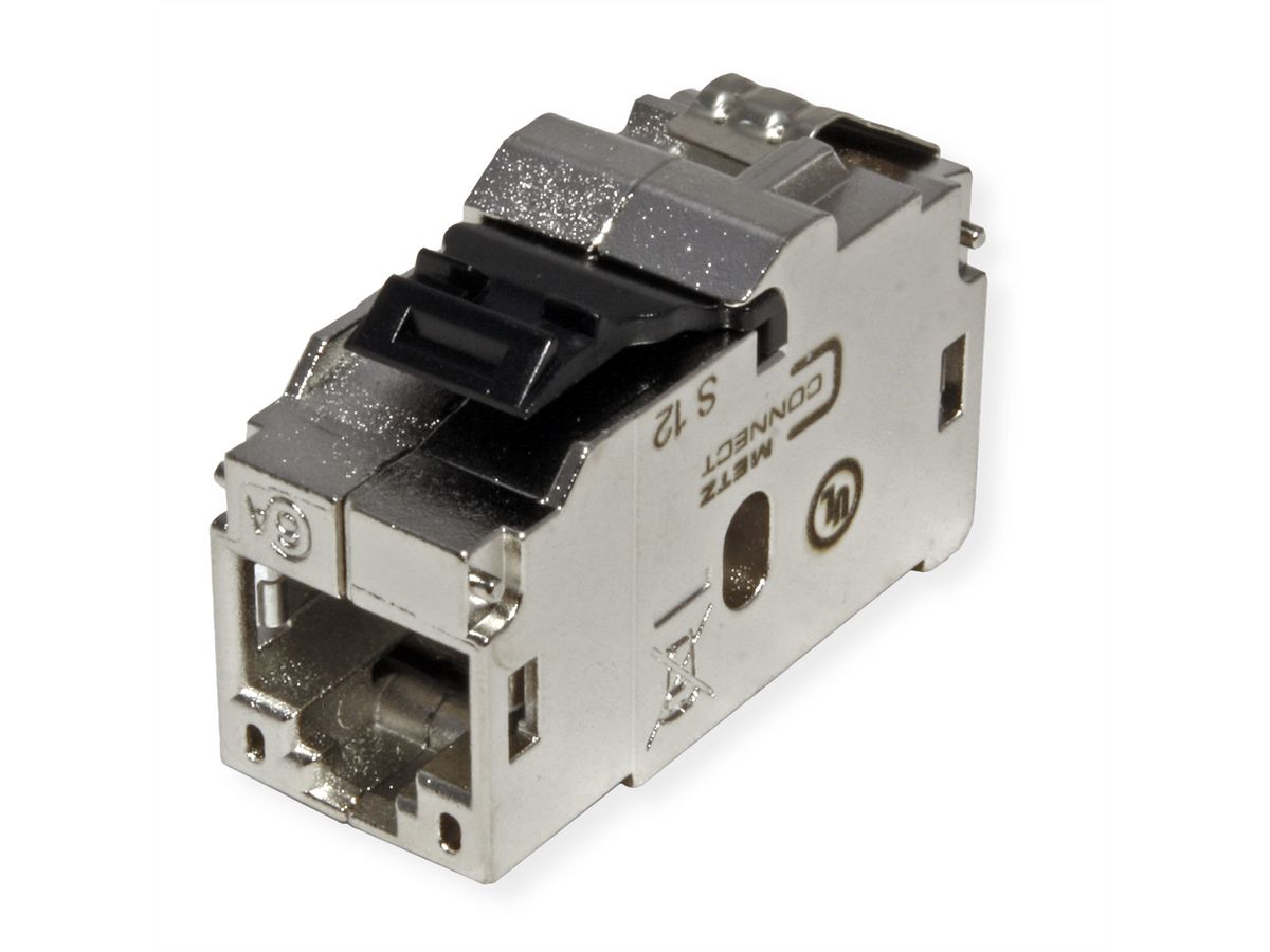 BACHMANN Keystone CAT6 Klasse Ea STP Kupplung RJ45 geschirmt 10GBit, silberfarben