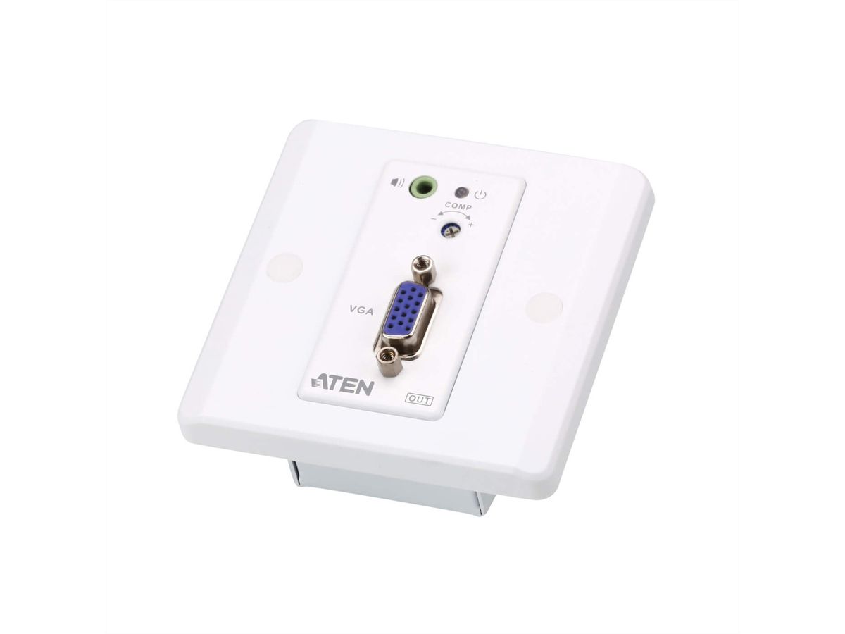 ATEN VE157 Système d'extension Cat 5 VGA/audio avec plaque murale MK