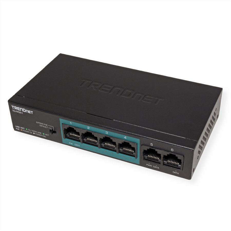 TRENDnet TE-FP051 5-Port PoE+ Switch Fast Ethernet Long Range