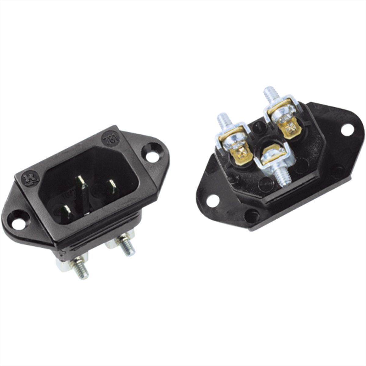 BACHMANN Kaltgerätestecker IEC320 C14, schwarz, Schraubanschluß