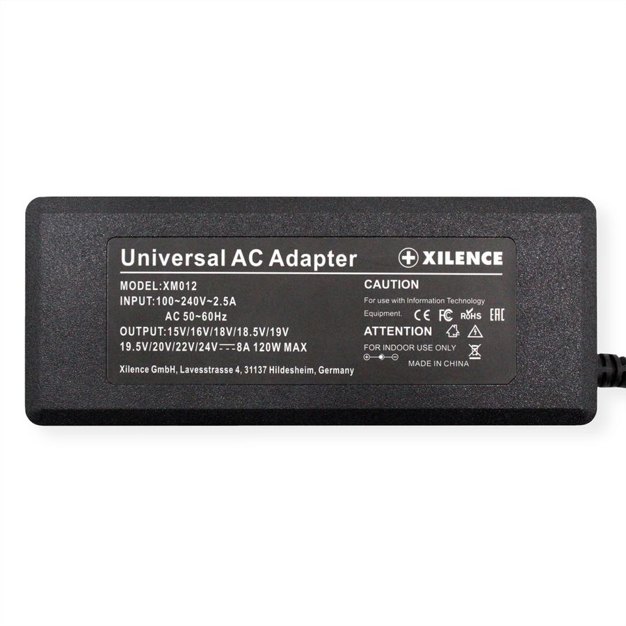 Xilence XM012 Universal Notebook Ladegerät, 11 Adapter, LED Anzeige, 120W