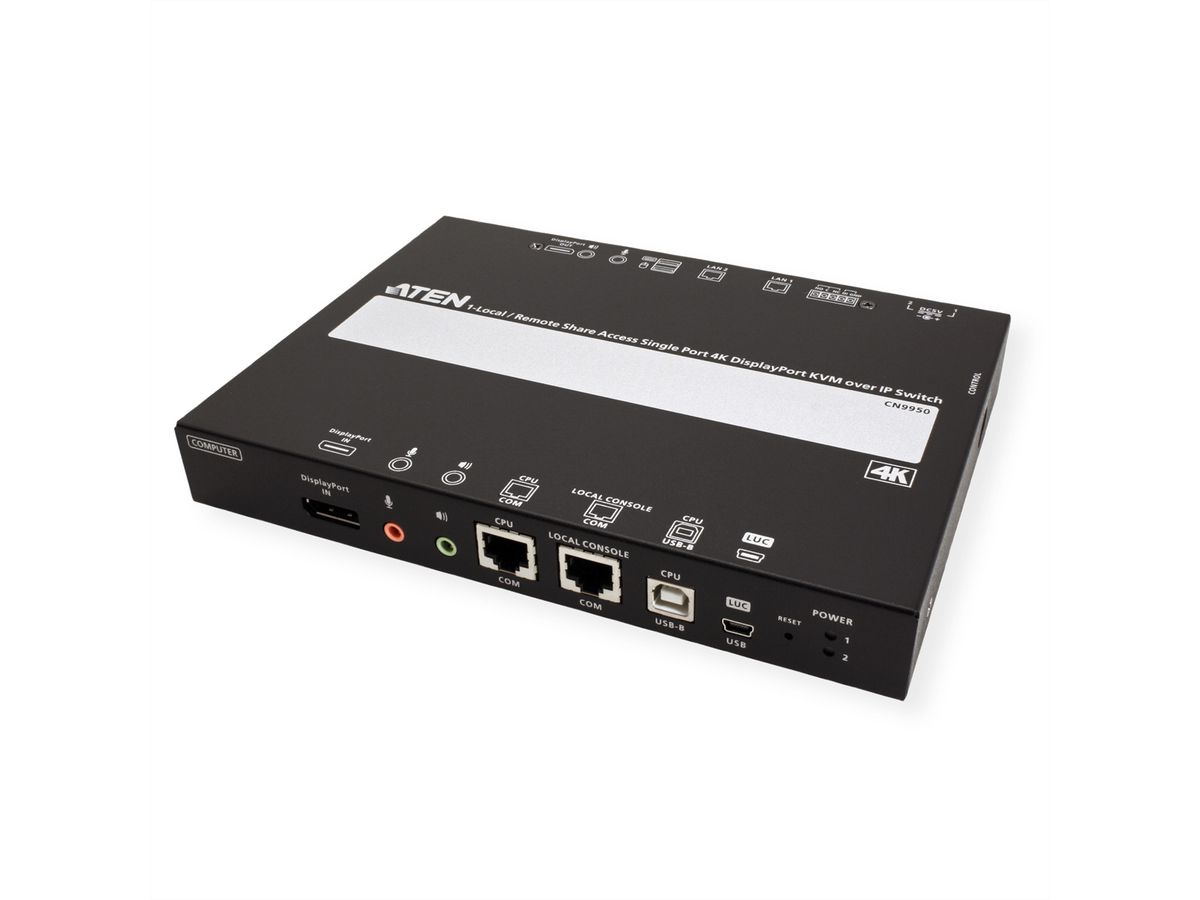 ATEN CN9950 1-Local-Remote Share Access Einzelport 4K DisplayPort KVM over IP Switch