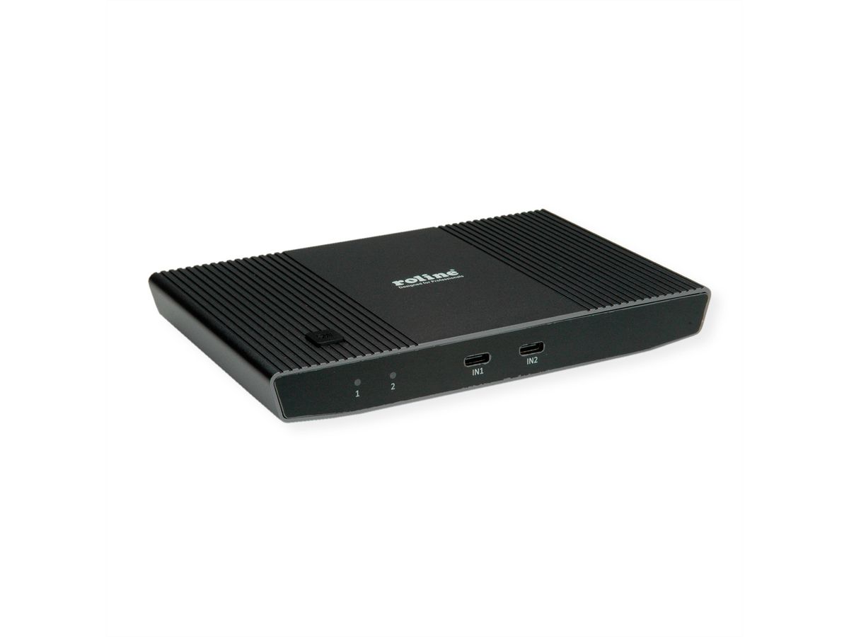 ROLINE KVM Switch, HDMI 4K, USB, 1 User - 2 Mobilgeräte