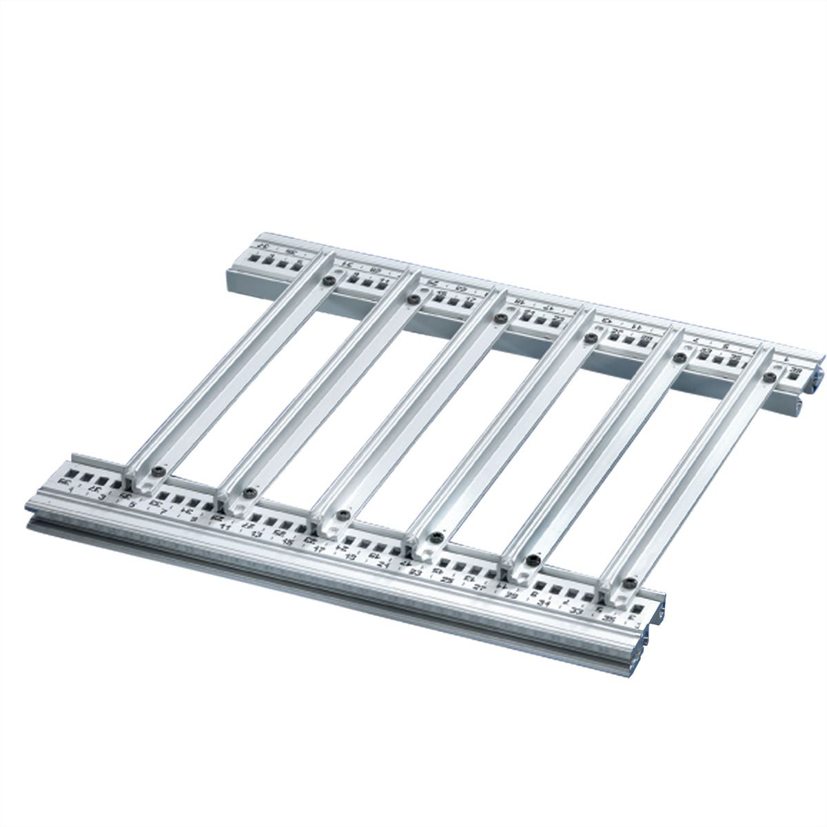 Accessoire pour rail de guidage SCHROFF pour circuits imprimés lourds, extra-fort, aluminium, 280 mm, largeur de rainure 2,5 mm, argent
